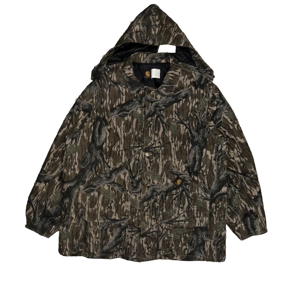 VTG 1994 XXL CARHARTT MOSSYOAK REALTREE CAMO CQ0345 QUILT LINED CHORE DETROIT